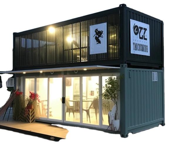 Flat Pack Container with Insulation Fireproof Rock Wool Sandwich Panel in Customized Color