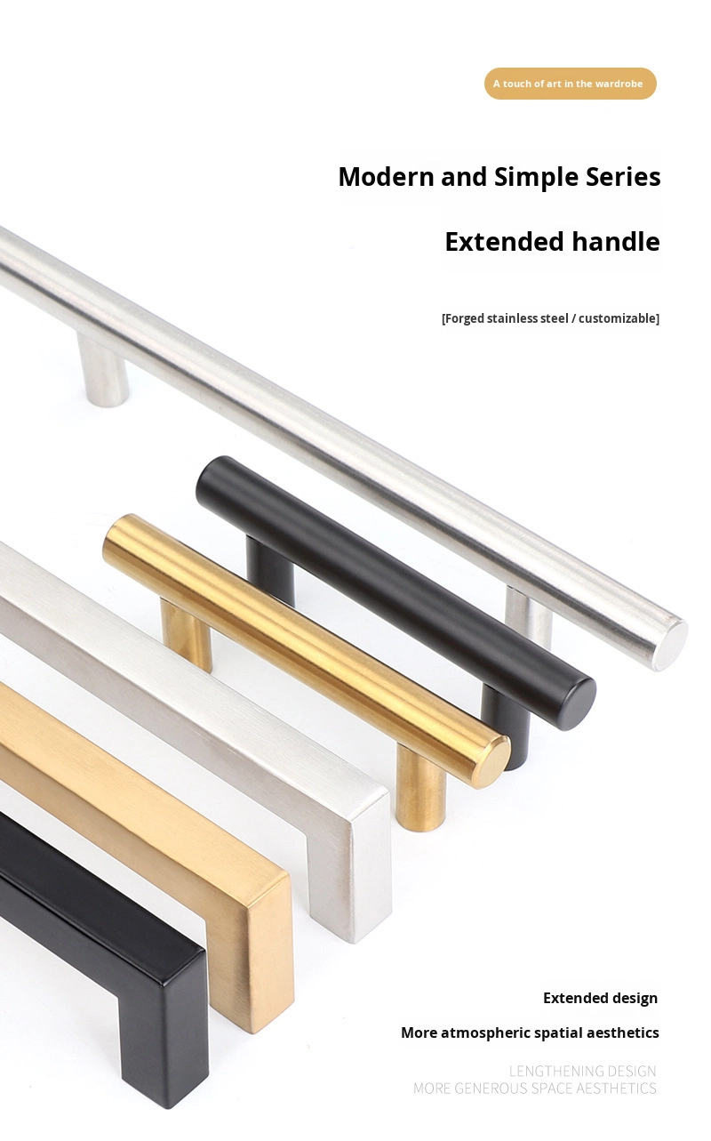 Modern Simple Stainless Steel Single Hole Furniture Handle Small Long Cabinet Door Knobs for Living Room Wardrobe Hardware
