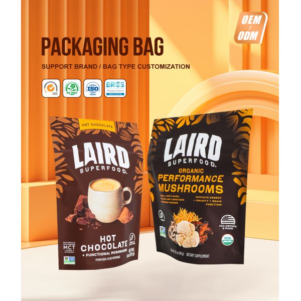 Custom Moisture-Proof Stand Up Pouch Coffee Powder Packaging Bag Plastic Protein Powder Bag Zipper Coffee Bags
