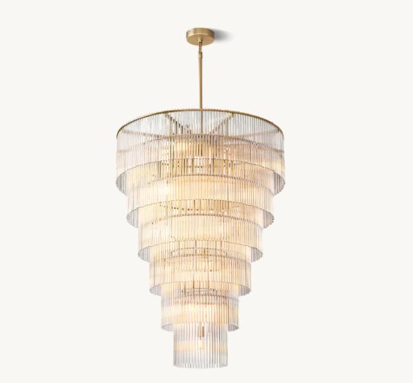 Round Modern Glass Chandelier Amadeo Grand Chandelier 36''