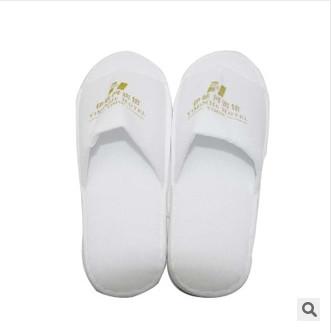 New customed logo promotional cheap hotel cotton cloth slipper