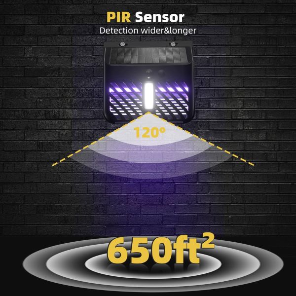 PIR Motion Sensor Solar Mosquito Killer Lamp Insect Repellent Fly Killer ABS Material