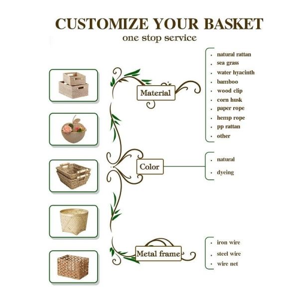 OEM Large Gift Basket Bread Flower Picnic Handmade Woven Custom Straw Wicker Rattan Storage Basket Wicker Gift Baskets Bread Flower Picnic Handmade Woven Custom Wicker Rattan Storage Basket