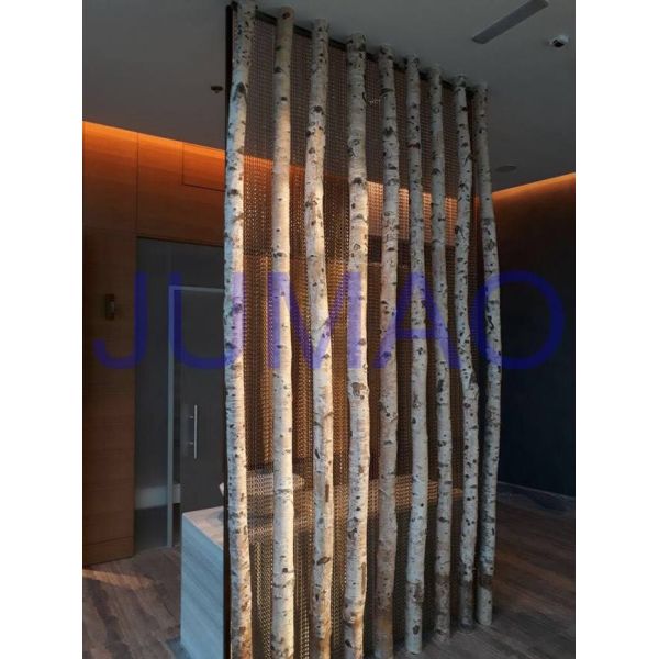 Bended Track Metal Chain Link Curtains Hotel 4m * 6m Size Space Divider