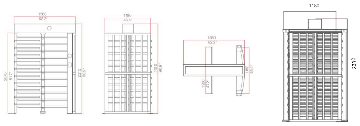 Ворот управления доступом входа двери одиночного канала турникет высоты автоматических полный для проекта безопасностью