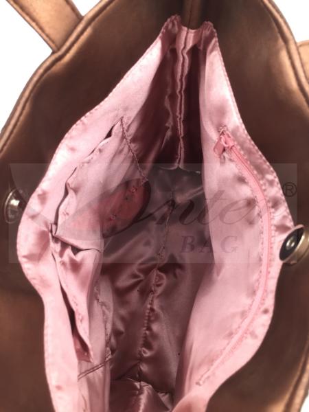 Brown Quilted Satin Polyester Handbags Womens Tote Bags With Eco Friendly Material