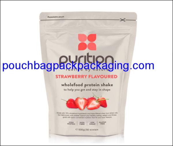 Stand up pouch, Aluminum Foil Protein Powder Bag Dried Snack Packaging