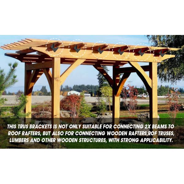 Black Hurricane Tie Clips Fits 2x4 2x6 Truss to Rafter Connectors for Roof Joist Hanger Truss Timber Connectors