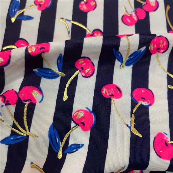 Thermo Printed Polyester Spandex Sports Clothing Fabric 50D+20D 100gsm. 155cm