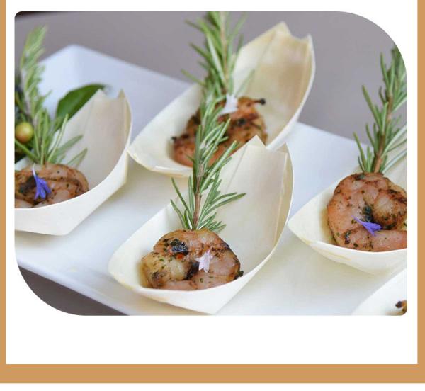 Party Occasion Compostable Wooden Boat Sushi Packaging Container Poplar Wood Material