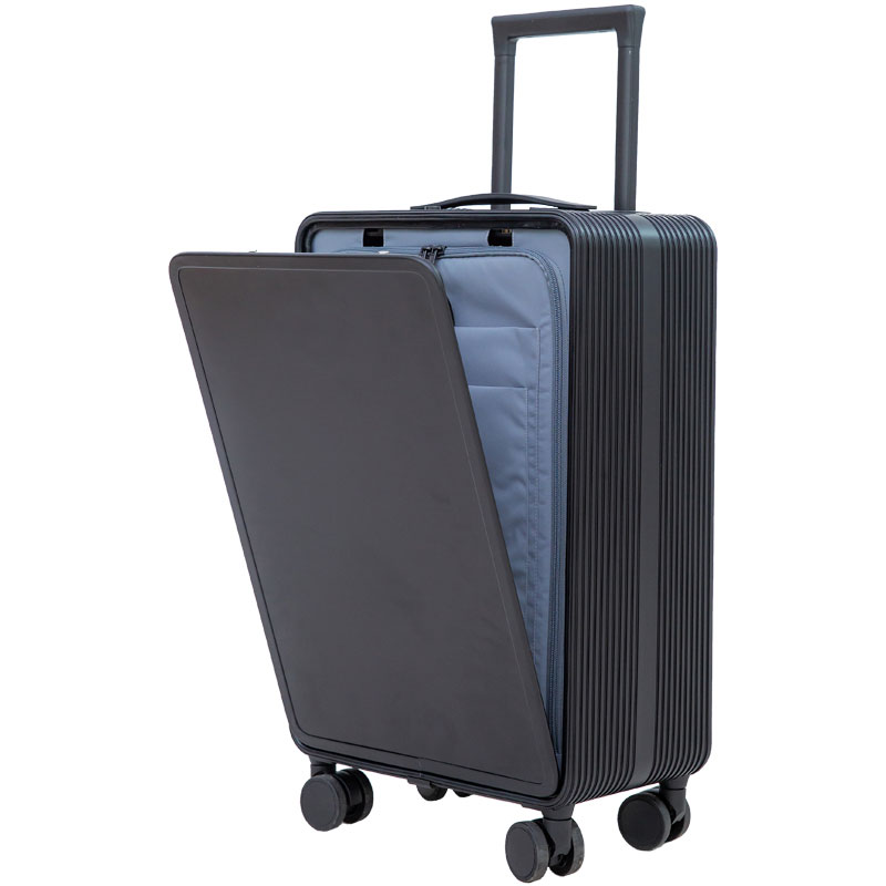 Front Opening Travel Luggage Suitcase Modern Aluminum Smart Spinner Hard Side Luggage