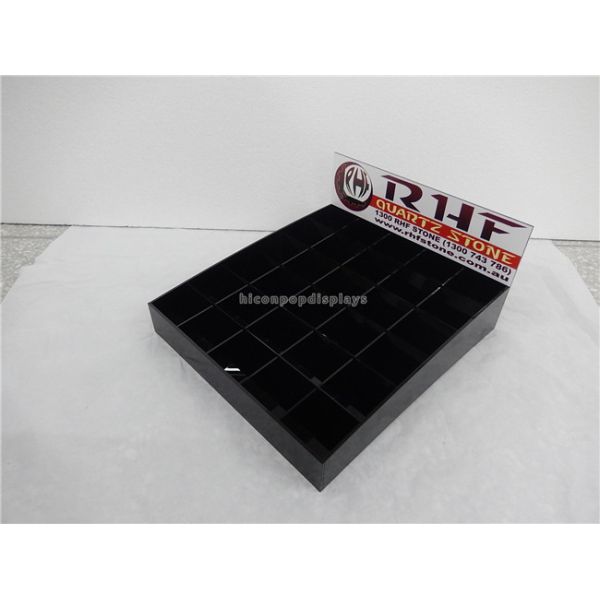 Black Acrylic Tiles Display Rack , 30 Pieces Polishing Ceramic Display Stands
