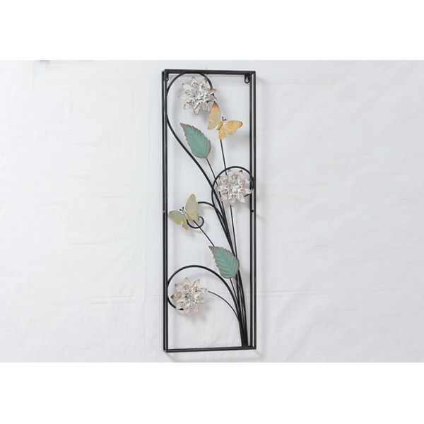Hotel Black Frame Flowers Classical Metal Wall Art Decor