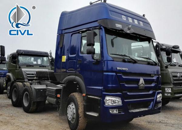 336HP Heavy Duty Prime Mover Truck  High Quality Tractor Truck Sinotruk 6x4  Blue color