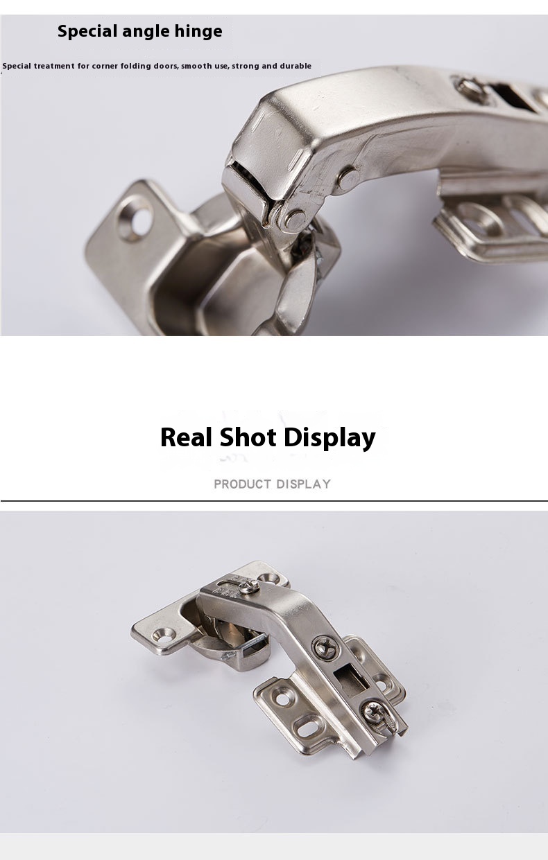 Modern Stainless Steel Corner Hinge 90 Degree Angle 35mm Durable Easy Installation for Cabinets Gym Living Room School