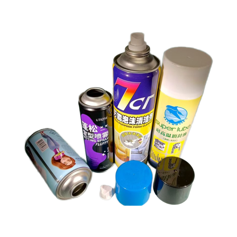 Industrial Chemical Use Round Tinplate Aerosol Can with Glossy Frosted Finish Offset Lithography Printed Pump Sprayer