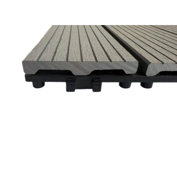 3D Embossed Plastic Wood Deck Tiles Match Real Wood Texture