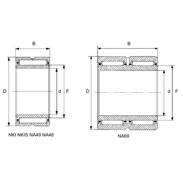 Machined Single Row Needle Roller Bearing Gcr15 Flanged NA4912 With Removable Inner Ring