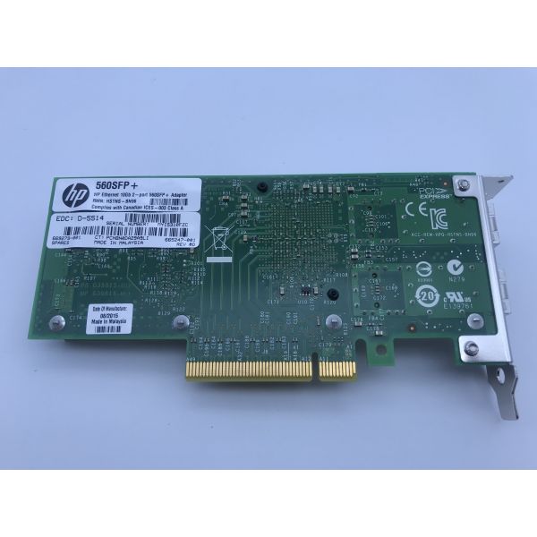 Локальные сети 10Gb 2p 560SFP+ Adptr HP переходника сервера локальных сетей FCC RoHS
