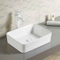 Fregadero rectangular adornado del buque y lavabo de cerámica europeo de los lavabos