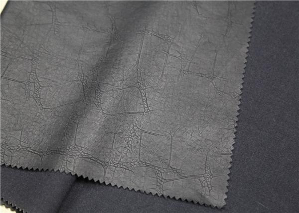 0.5mm Black Embossed PU Leather 100% Viscose Backing Fabric For Garment Bags