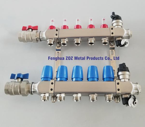 stainless steel radiant water heating manifolds for central heating system, floor heating manifold