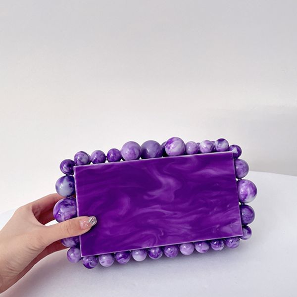 Perspex White Acrylic Clutch Bag For Women Lucite Clutch Purse Crystal Ladies