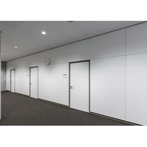 Solid Partition Wall Board With Melamine Door Steel Door Glass Wall Partition For Office Area