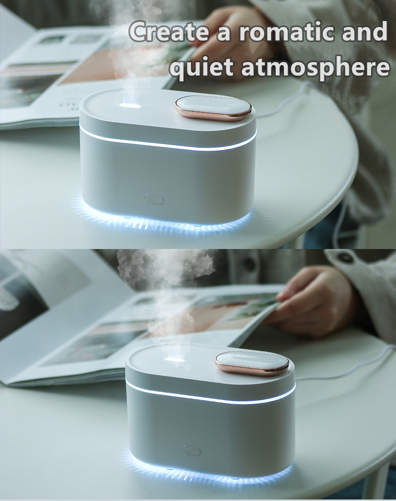 FUSMLI 180ML Eco-Friendly Lightweight Ultrasonic Humidifier & Aroma Diffuser with Flame Light & LED 30dB Quiet Type-C Portable