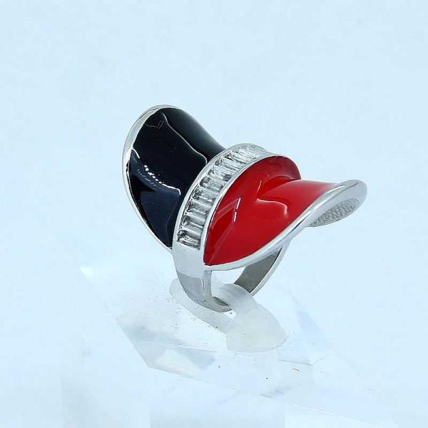 Fashion 316L Stainless Steel Casting Clay CZ Stones Ring LRX324