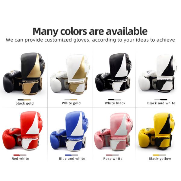 Plain Exercise Boxing Gloves Material Pu Leather Custom LOGO professional training