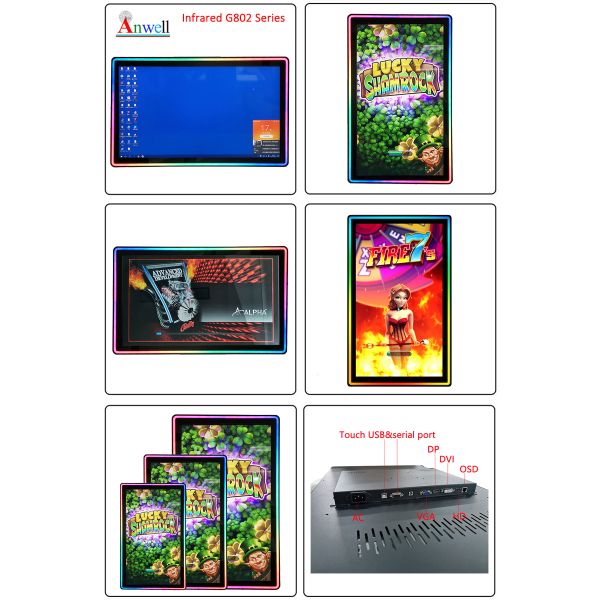 500 Nits Brightness 43inch Fusion Link Gaming Touch Screen Monitor With LED Ring Lights