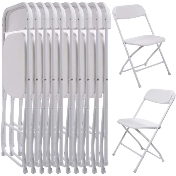Indoor Outdoor Plastic Folding Chair Stackable White Events Commercial Chair