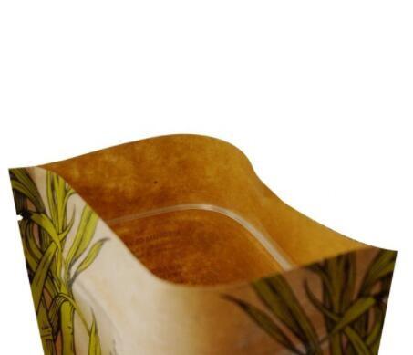 Wholesale Biodegradable Zipper Brown Kraft Paper Bags Tea/Food Packaging Stand Up Paper k Bag