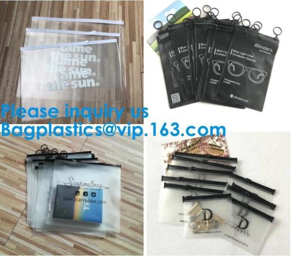 k Plastic Bags Packaging Custom Clear Poly Pvc Slider Zipper Bag, Standup Cosmetics Packaging PVC Slider Bag