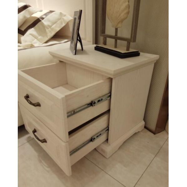 Two Drawers White Nightstands Bedside Tables Simple European Style Furniture