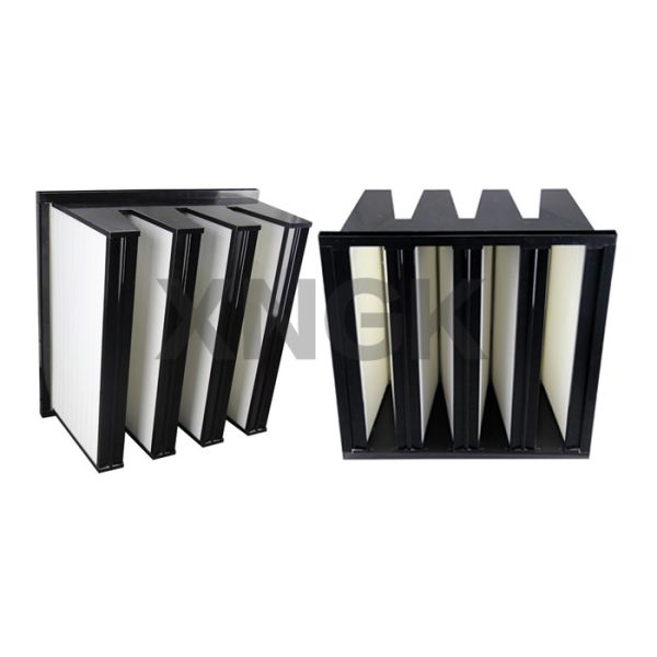 Customized Color Painted Metal Mesh Filter , V Type Filter For Air Purifier