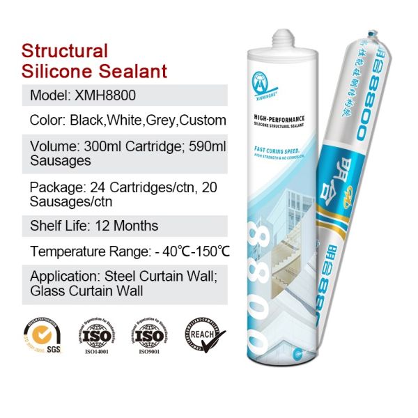 High Bonding Strength MH8800 Silicona Sealant Fast Cure for Clear Structural Adhesives in Exterior Door and Window Gap