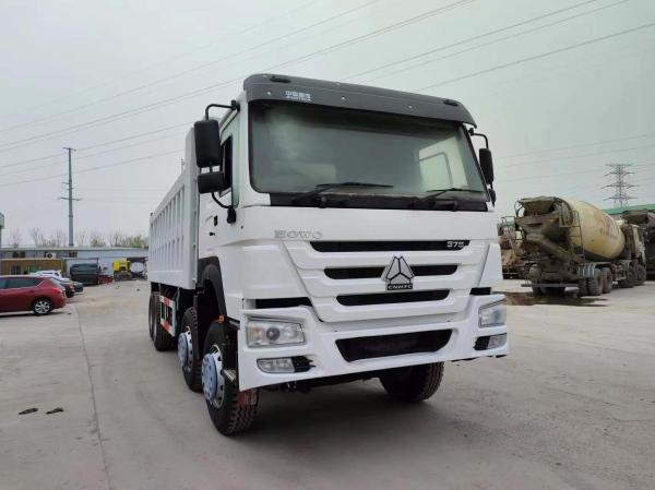 Caminhão de despejo de estilo de elevação dianteira 12.00r20 Pneus 375HP Sinotruk HOWO 8 * 4 Caminhão de segunda mão
