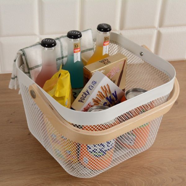 25cm Width Metal Wire Basket , Rustproof Wire Mesh Basket