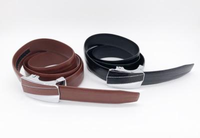 Cor automática de couro genuína do preto da largura da correia 3.5cm da curvatura dos homens
