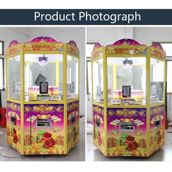 6 Person Arcade Game Machine Jackpot Token Penny Coin Pusher 220V
