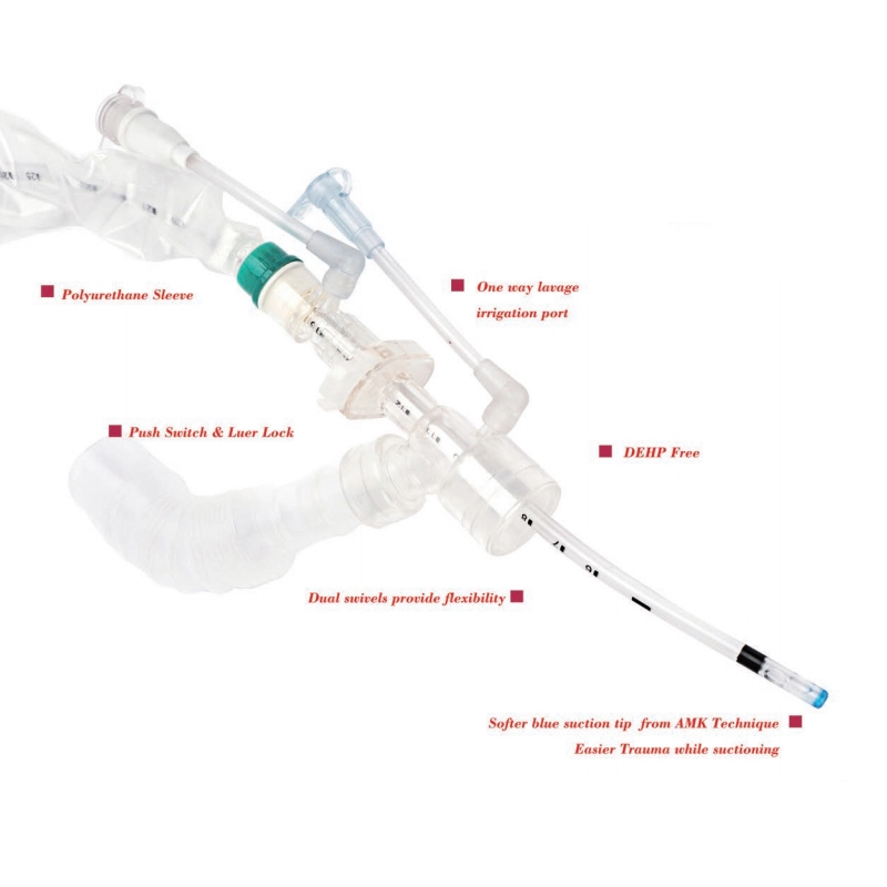BESDATA DISPOSABLE CLOSED SUCTION SYSTEM ETT 24HRS 72 HRS LONG-TERM MONITORING ADULT PEDIATRICSECRETION REMOVAL