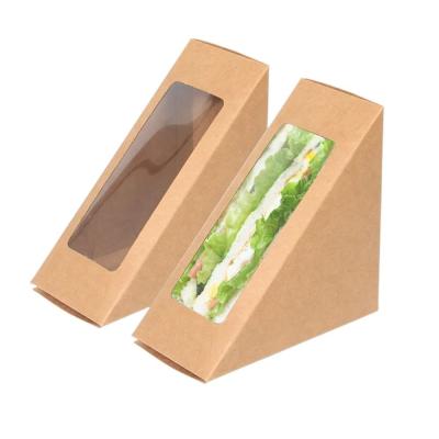 Recycled Materials Custom Printed Sandwich Packaging Box with PVC Clear Window Takeaway