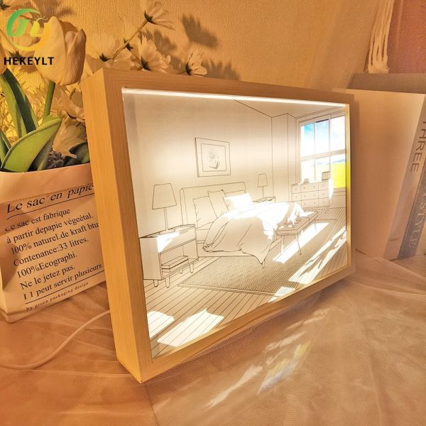 Decoration Charging Remote Control Bedroom Bedside Painting Nightlight
