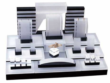 Acrylic Jewelry Showcase Display Set Perspex Jewellery Stand for Necklace,Earring,Ring