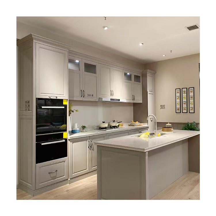 Integrated Solid Wood Contemporary Kitchen Cabinets Telescopic