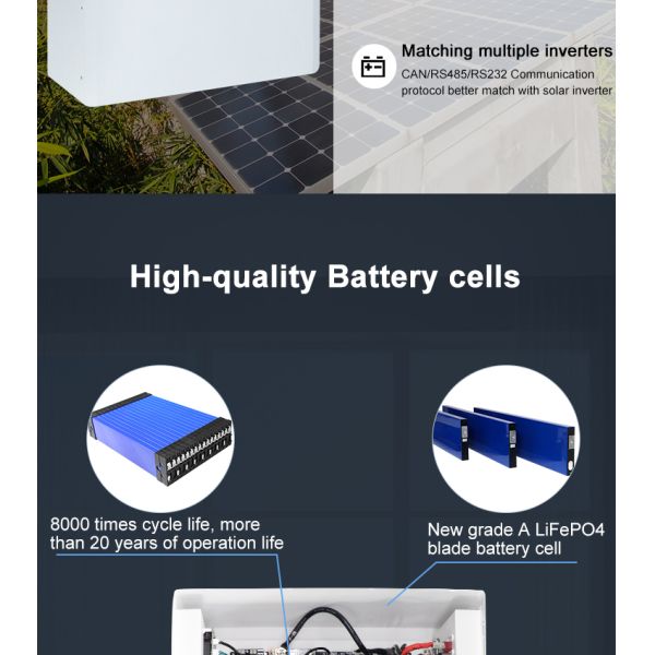 IP55 Home Energy Storage Battery Lifepo4 100Ah 200Ah 48 Volt Solar Battery