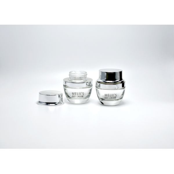 Heavy transparent Glass 30&50ml Unique Clear Glass Cosmetic Jar For Personal Care Products, Custom Glass Jar Packaging
