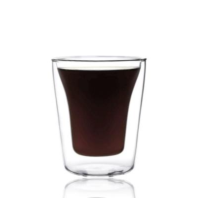 Hot Selling High Borosilicate Handle Heat Resistant Double Wall Clear 178ml  Coffee Glass